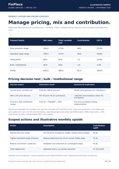 Page 3: product costing and pricing